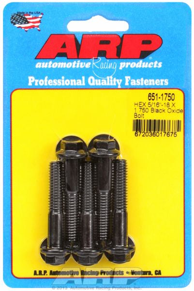 ARP fasteners 5-Pack Bolt Kit, Hex Head Black Oxide AR651-1750