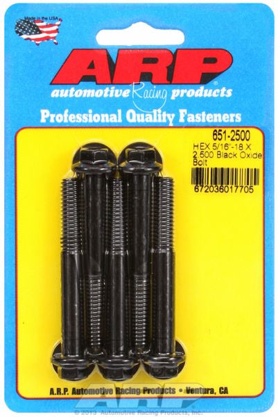 ARP fasteners 5-Pack Bolt Kit, Hex Head Black Oxide AR651-2500