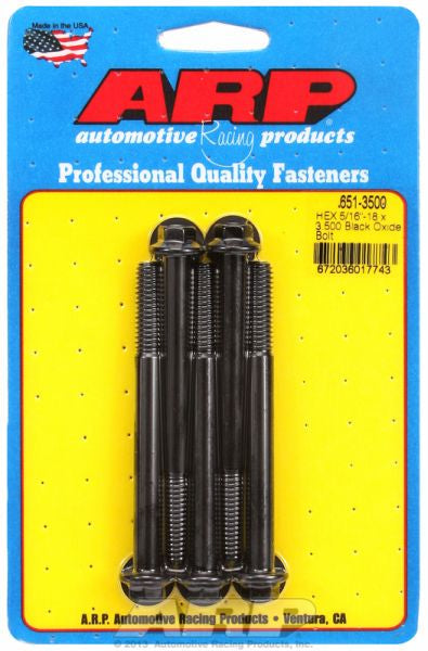 ARP fasteners 5-Pack Bolt Kit, Hex Head Black Oxide AR651-3500