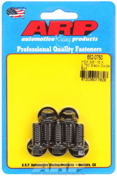 ARP fasteners 5-Pack Bolt Kit, Hex Head Black Oxide AR652-0750
