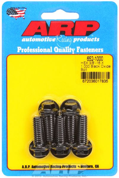 ARP fasteners 5-Pack Bolt Kit, Hex Head Black Oxide AR652-1000