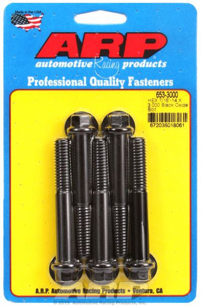 ARP fasteners 5-Pack Bolt Kit, Hex Head Black Oxide AR653-3000