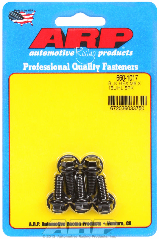 ARP fasteners 5-Pack Bolt Kit, Hex Head Black Oxide AR660-1017