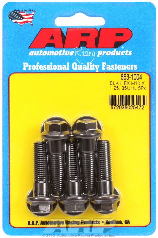 ARP fasteners 5-Pack Bolt Kit, Hex Head Black Oxide AR663-1004