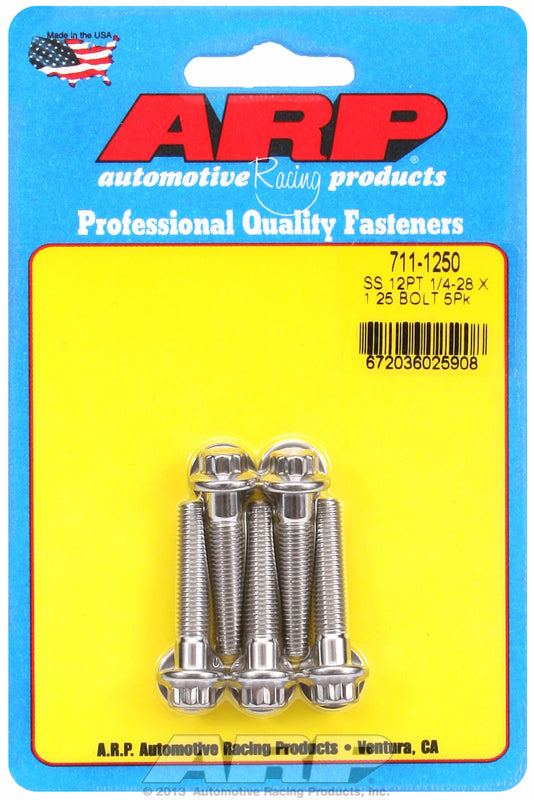 ARP fasteners 5-Pack Bolt Kit, 12-Point Head S/S AR711-1250