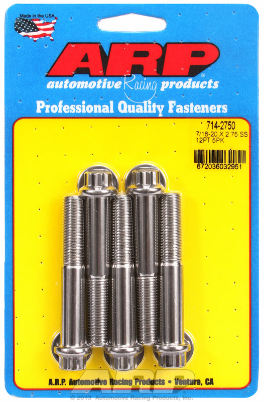 SS 12PT BOLTS 7/16" UNF x 2.75 ARP fasteners