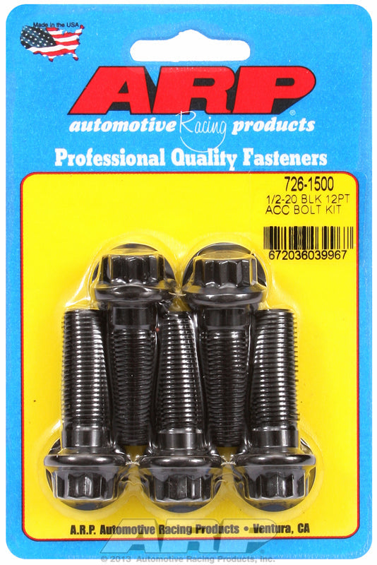 ARP fasteners 5-Pack Bolt Kit, 12-Point Head Black Oxide AR726-1500