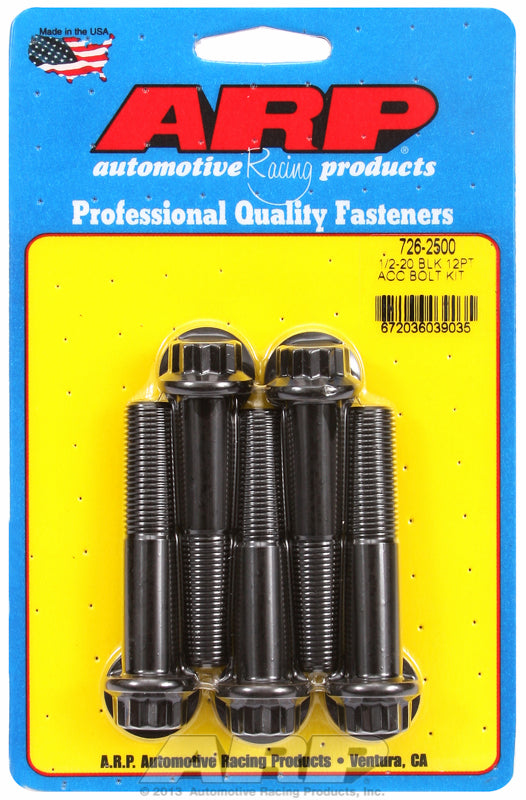 ARP fasteners 5-Pack Bolt Kit, 12-Point Head Black Oxide AR726-2500