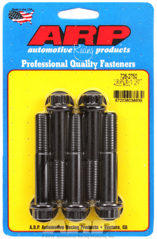 ARP fasteners 5-Pack Bolt Kit, 12-Point Head Black Oxide AR726-2750