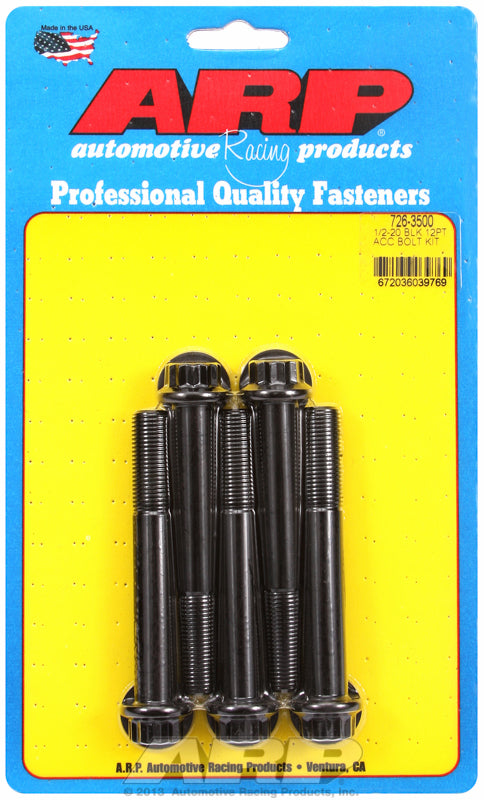 ARP fasteners 5-Pack Bolt Kit, 12-Point Head Black Oxide AR726-3500