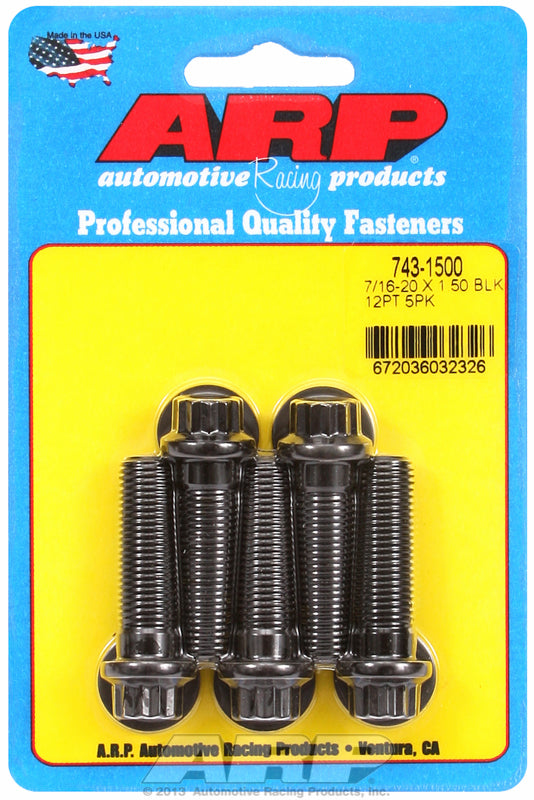 ARP fasteners 5-Pack Bolt Kit, 12-Point Head Black Oxide AR743-1500