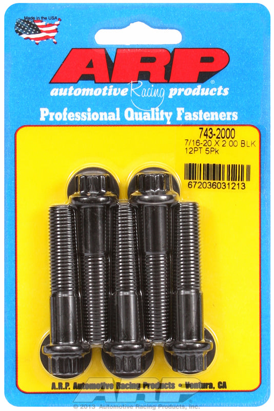 ARP fasteners 5-Pack Bolt Kit, 12-Point Head Black Oxide AR743-2000