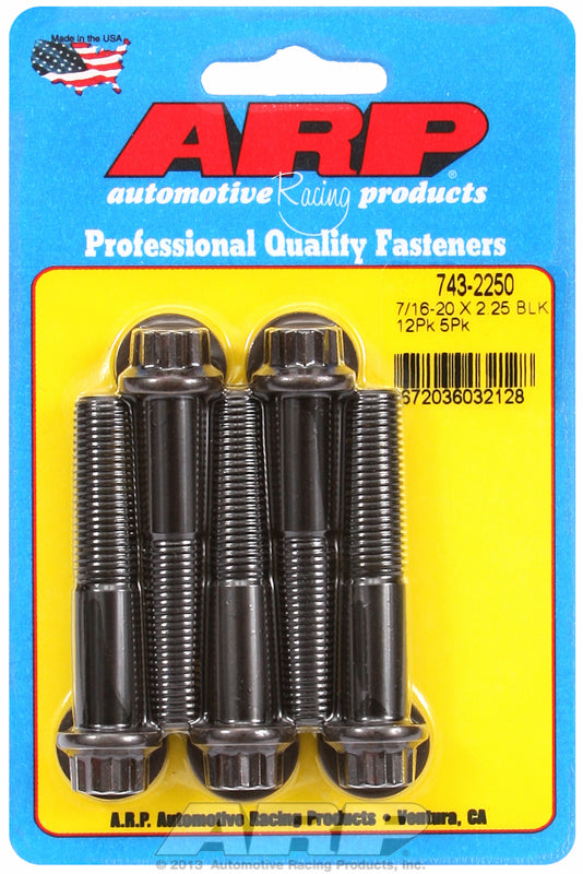 ARP fasteners 5-Pack Bolt Kit, 12-Point Head Black Oxide AR743-2250