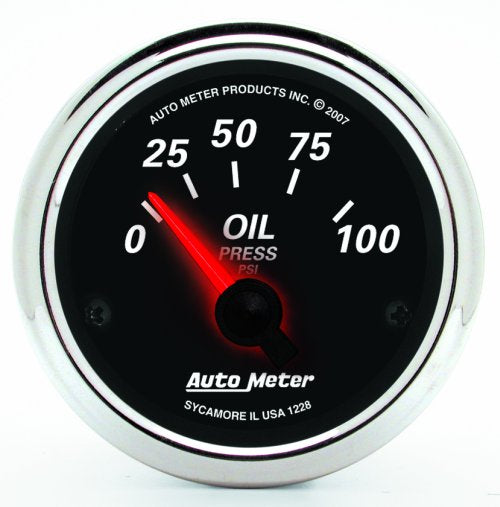 Auto Meter Designer Black II Oil Pressure Gauge AU1228