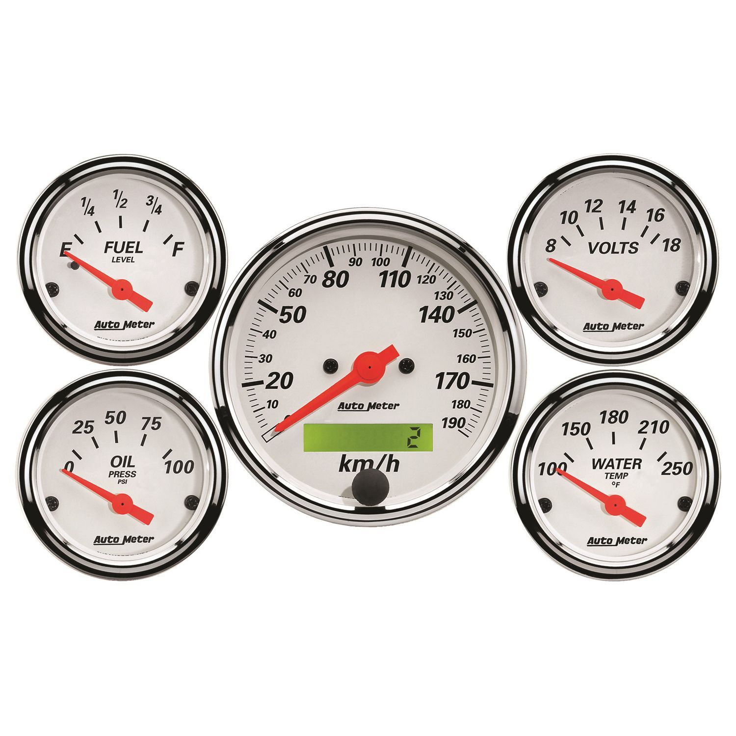 Auto Meter Arctic White 5 Gauge Kit AU1302-M