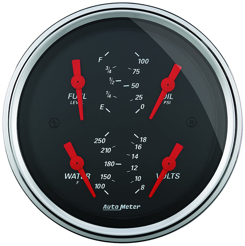 Auto Meter Designer Black Series 3-3/8" Quad Gauge AU1414