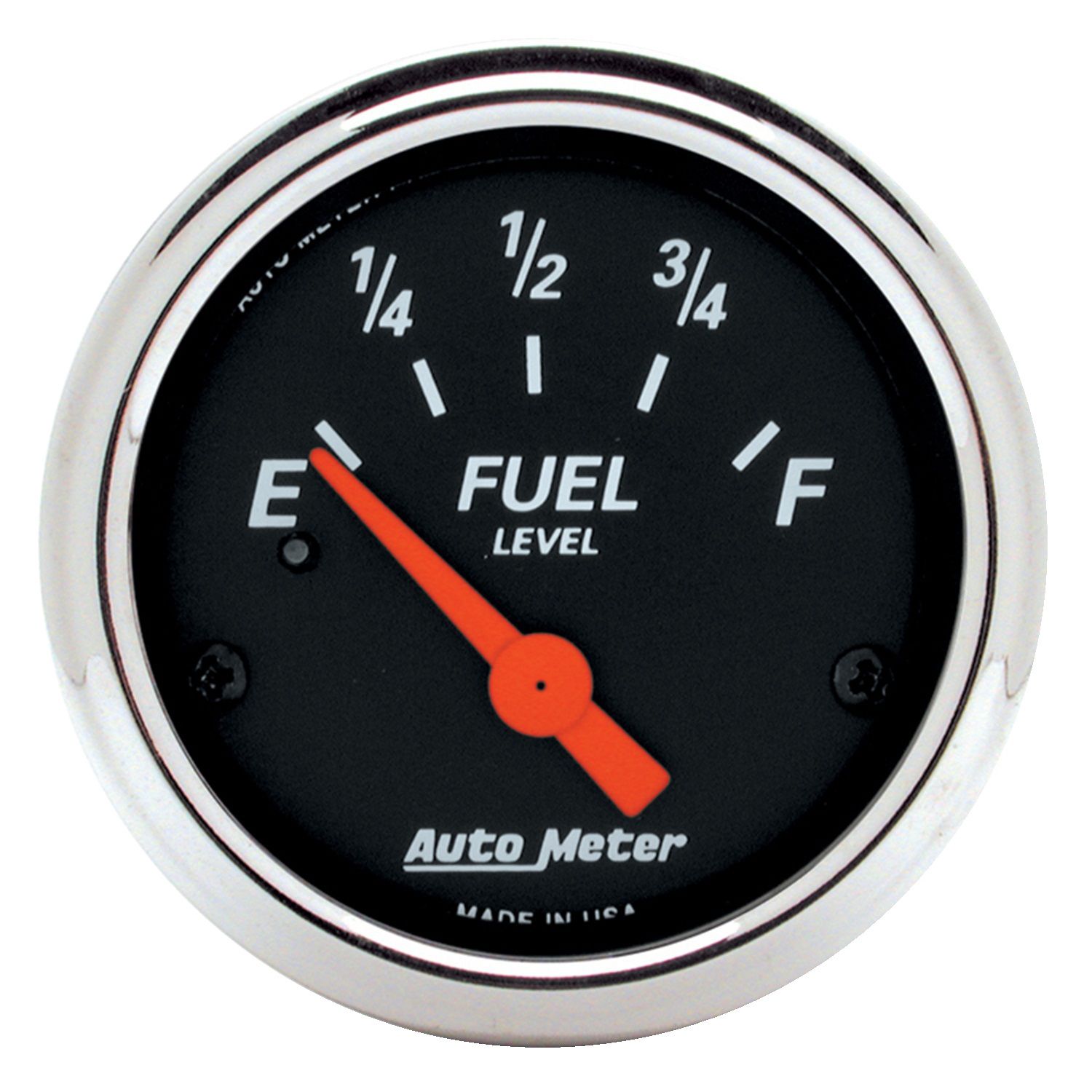 Auto Meter Designer Black Series Fuel Level Gauge Chrome Bezel AU1424