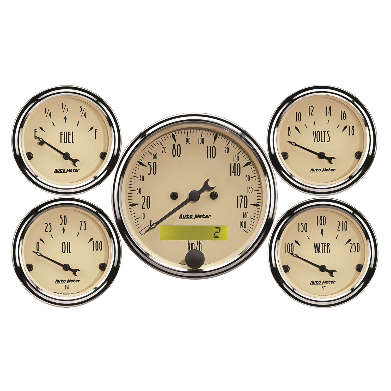 Auto Meter Antique Beige 5 Gauge Kit AU1809-M