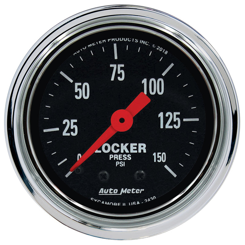 Auto Meter Traditional Chrome Series 2-1/16" Mechanical Air Locker Pressure Gauge AU2430