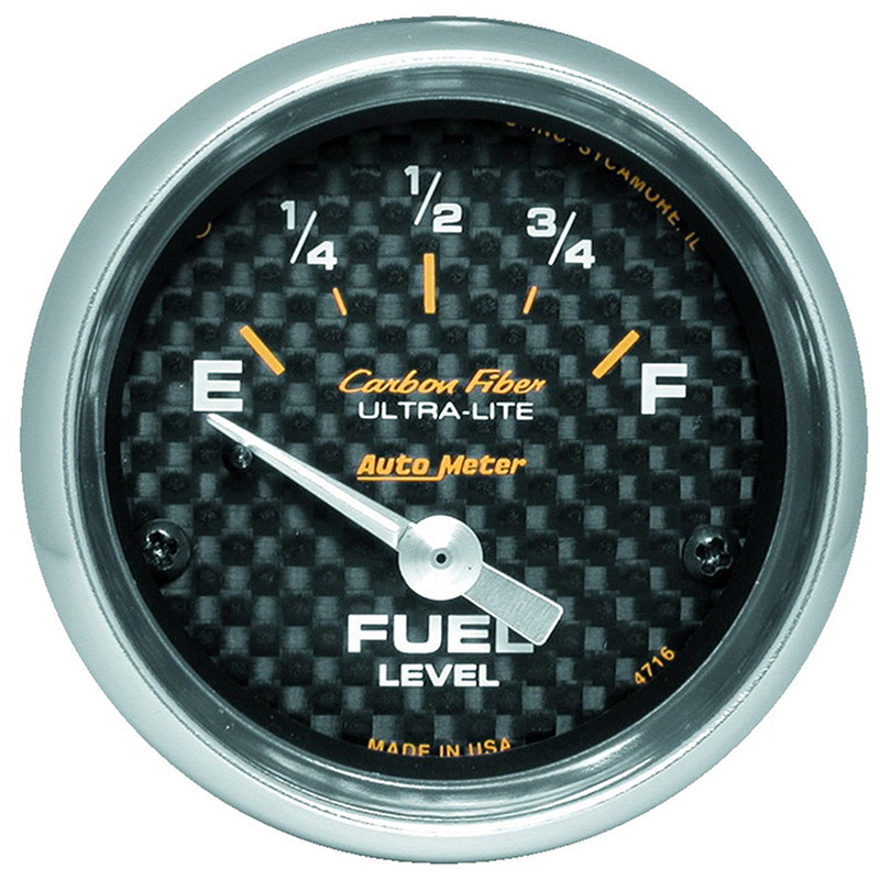 Auto Meter Carbon Fiber Series Fuel Level Gauge AU4716