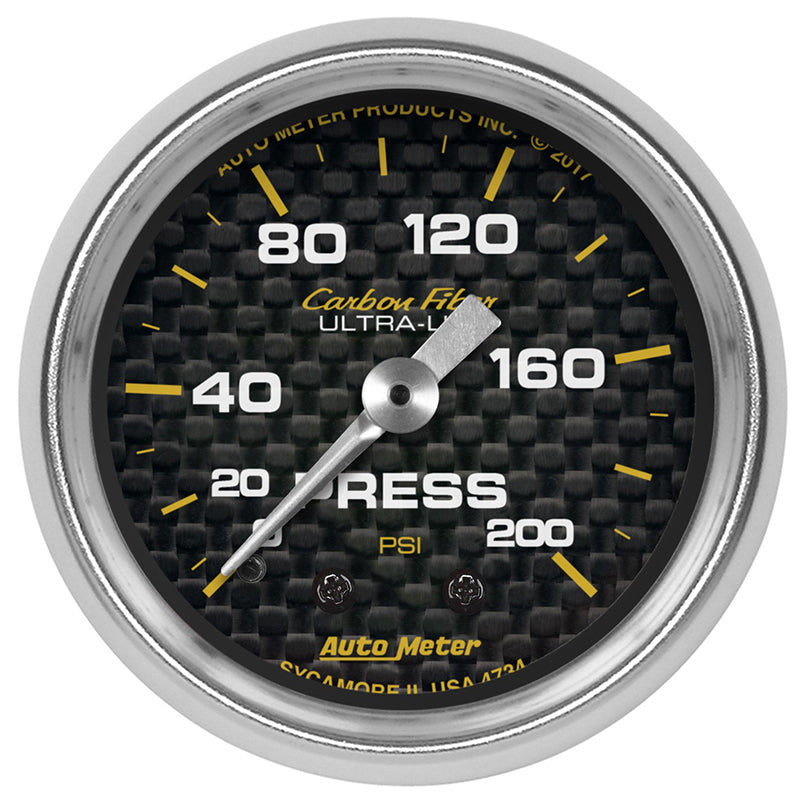 Auto Meter Carbon Fibre Series Pressure Gauge AU4734