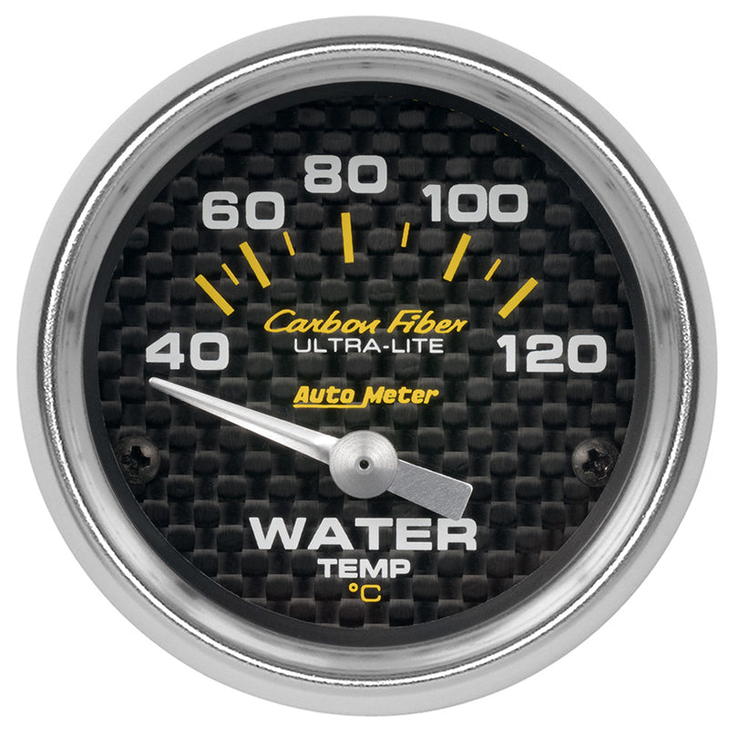 Auto Meter Carbon Fiber Series Water Temperature Gauge AU4737-M