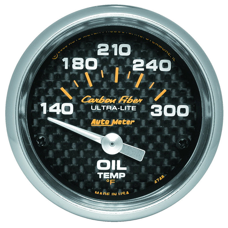 Auto Meter Carbon Fiber Series Oil Temperature Gauge AU4748