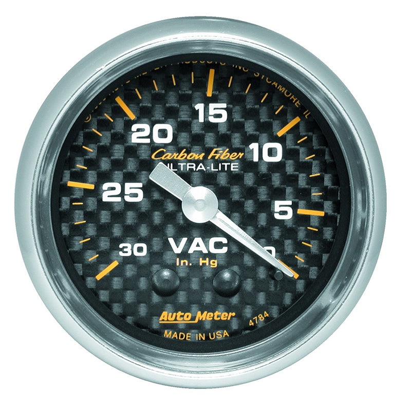 Auto Meter Carbon Fiber Series Vacuum Gauge AU4784