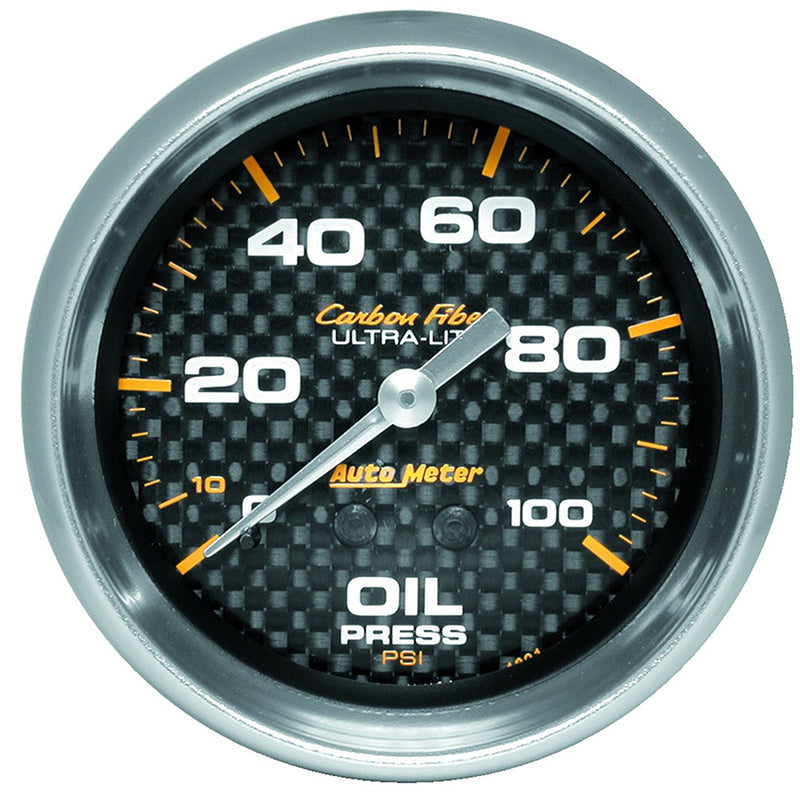 Auto Meter Carbon Fiber Series Oil Pressure Gauge AU4821