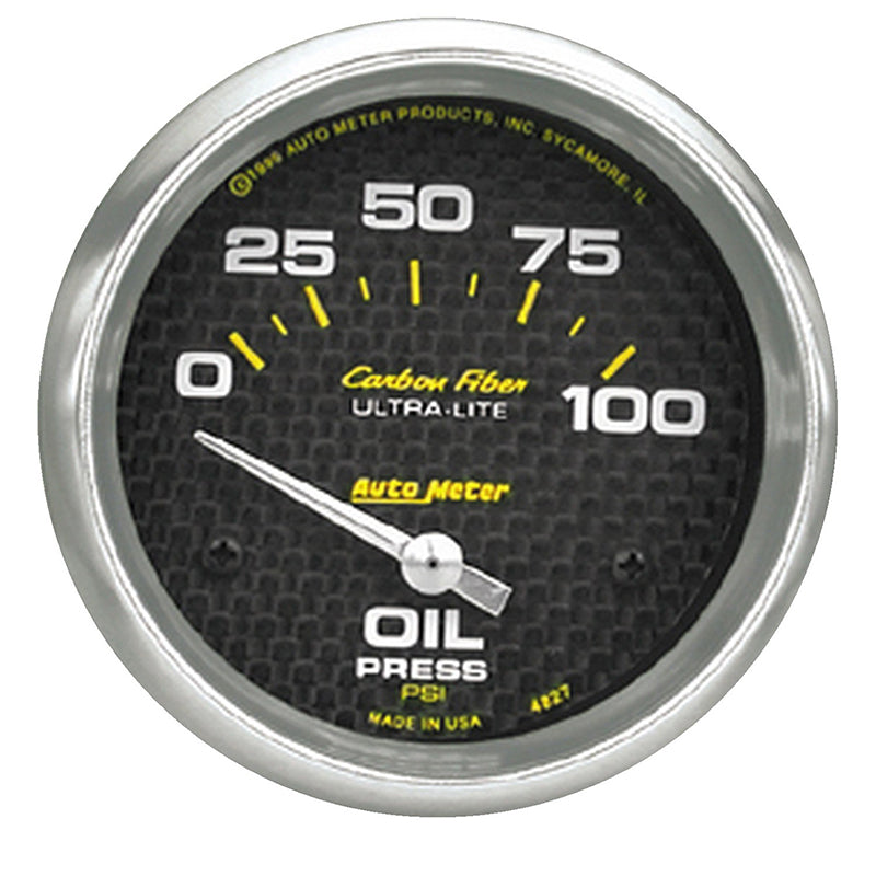 Auto Meter Carbon Fiber Series Oil Pressure Gauge AU4827