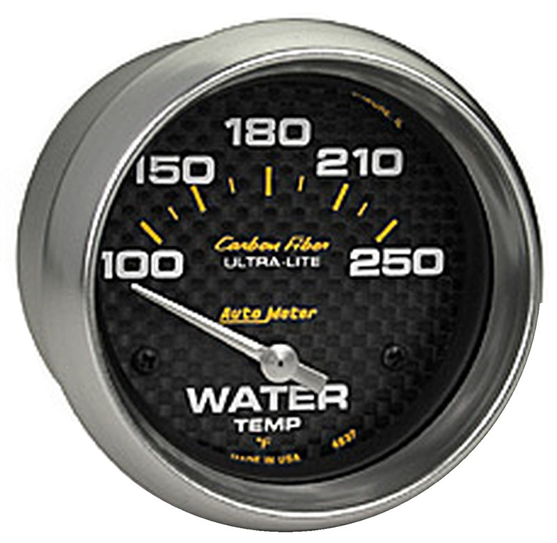 Auto Meter Carbon Fiber Series Water Temperature Gauge AU4837