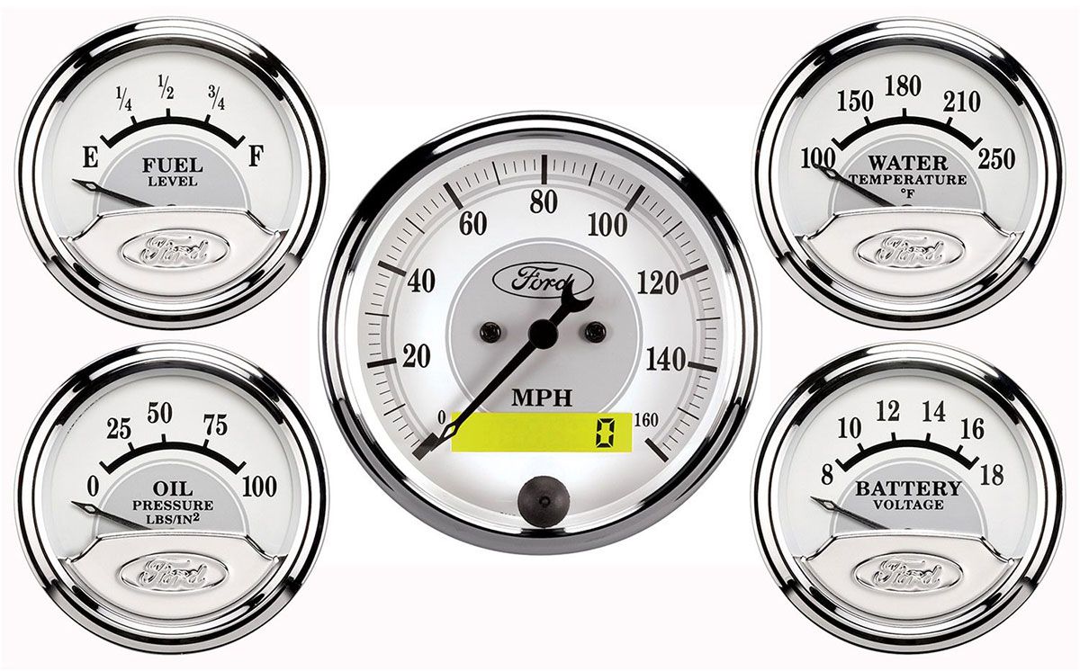 Auto Meter Ford White Masterpiece 5 Piece Gauge Kit AU880087