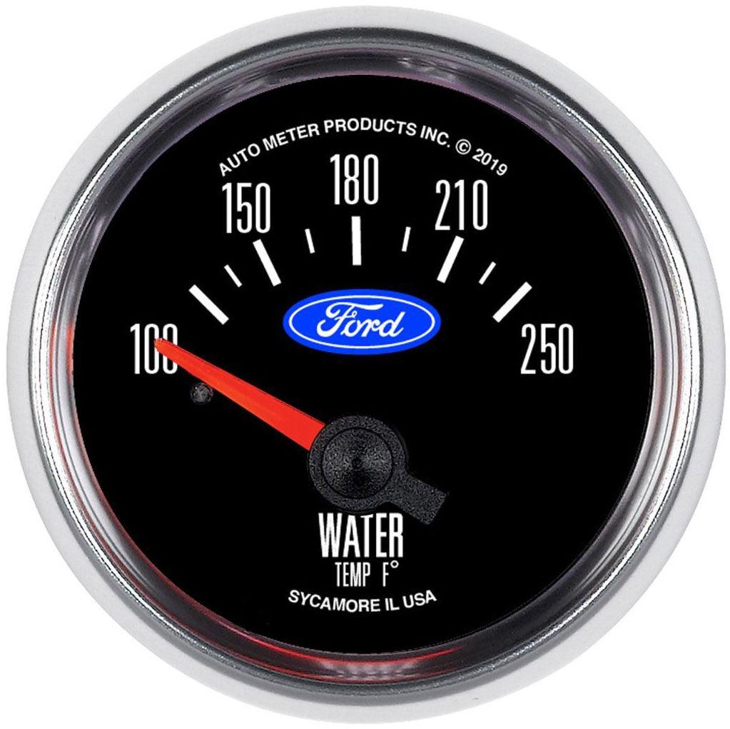 Auto Meter Ford Logo Series 2-1/16" Electric Water Temp Gauge, Chrome Bezel AU880822