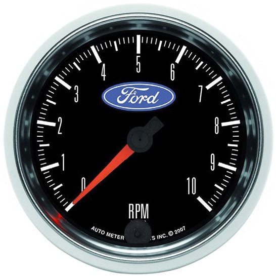 Auto Meter Ford Logo Series 3-3/8" In-Dash 10,000 RPM Tachometer, Chrome Bezel AU880826