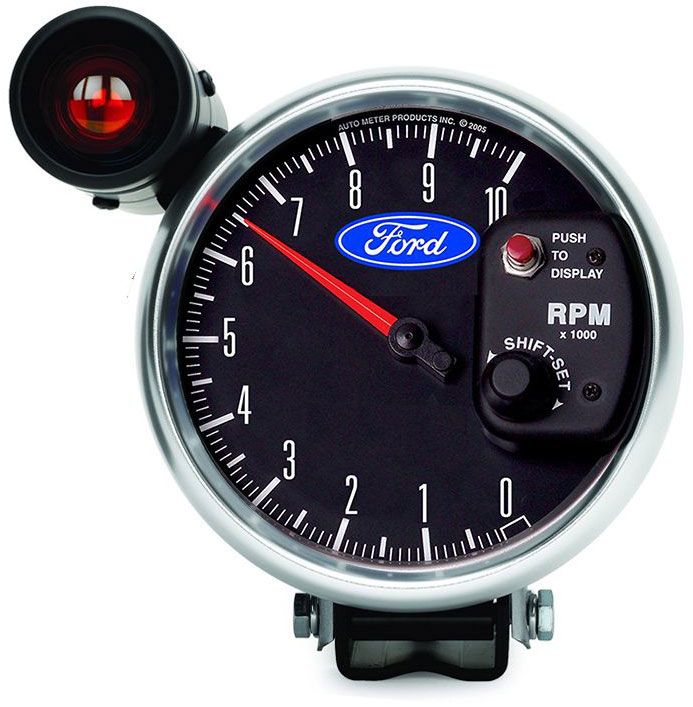 Auto Meter Ford Logo Series 5" 10,000 RPM Tachometer with Shift-Lite, Chrome Bezel AU880827