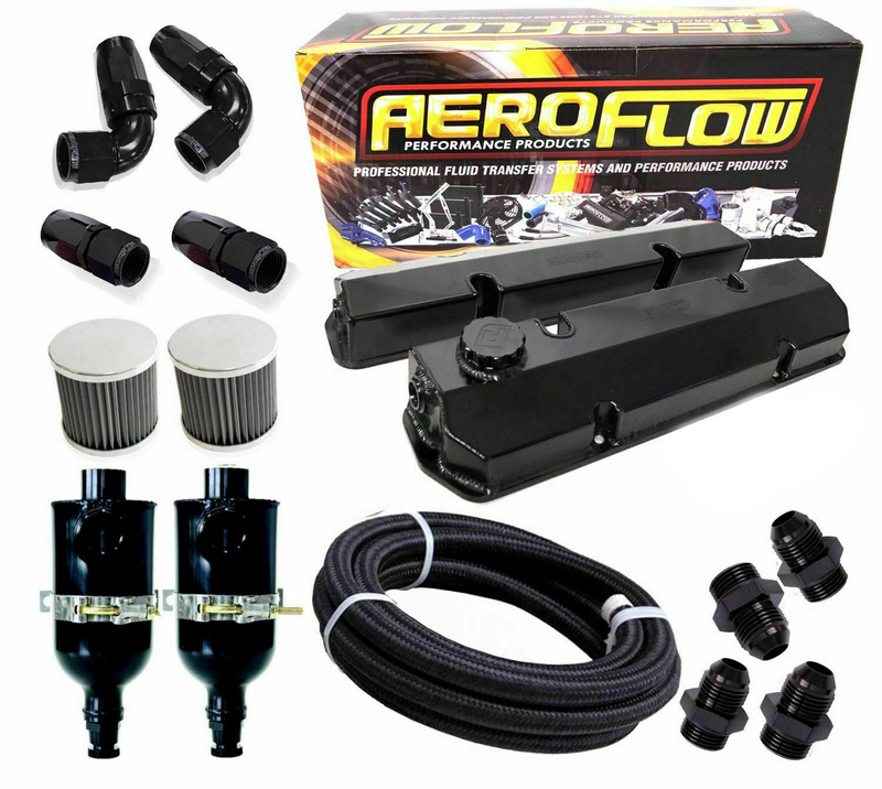 EFI HOLDEN COMMODORE V8 EFI 5.0 304 ALLOY ROCKER COVERS & BREATHER CATCH CAN KIT