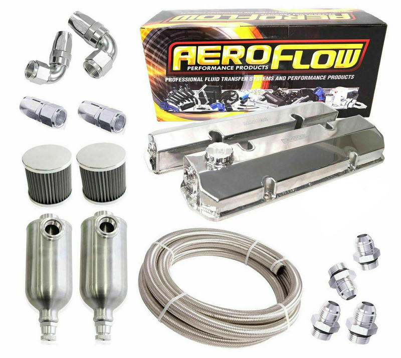EFI HOLDEN COMMODORE V8 EFI 5.0 304 ALLOY ROCKER COVERS & BREATHER CATCH CAN KIT