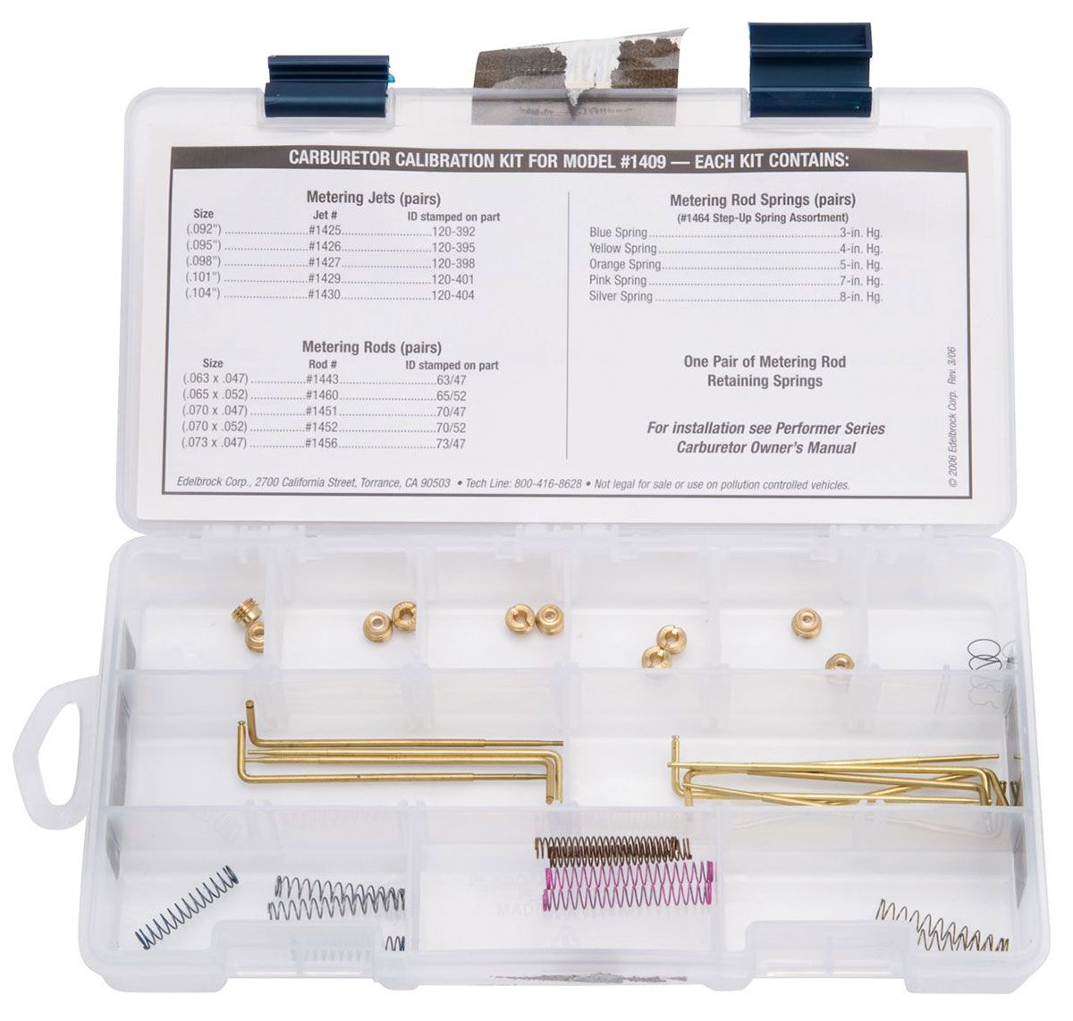 Edelbrock Calibration Kit for Performer Series Carburettors ED1488