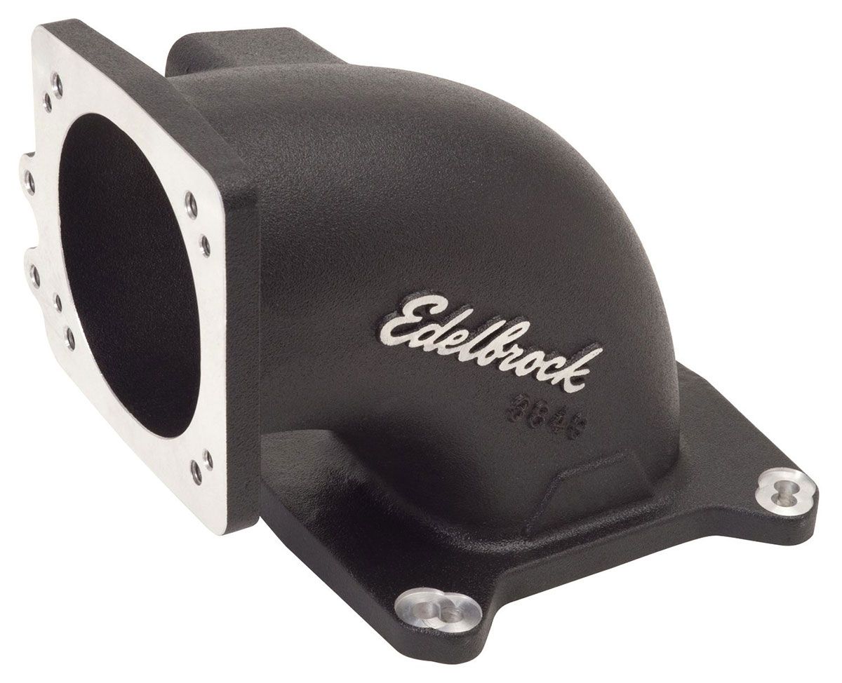 Edelbrock High Flow Intake Elbow - Black Powder Coated Finish ED38493