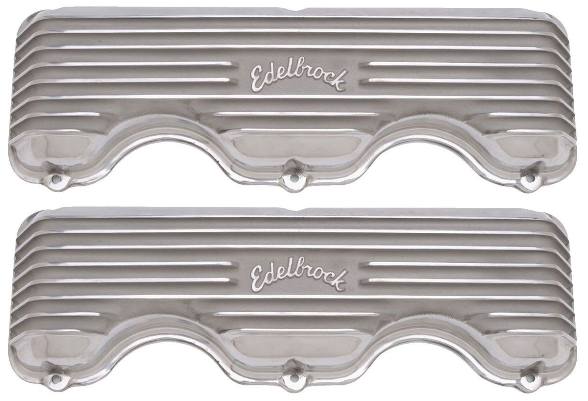 Edelbrock Classic Aluminium Series Valve Covers - Polished Finish ED4140