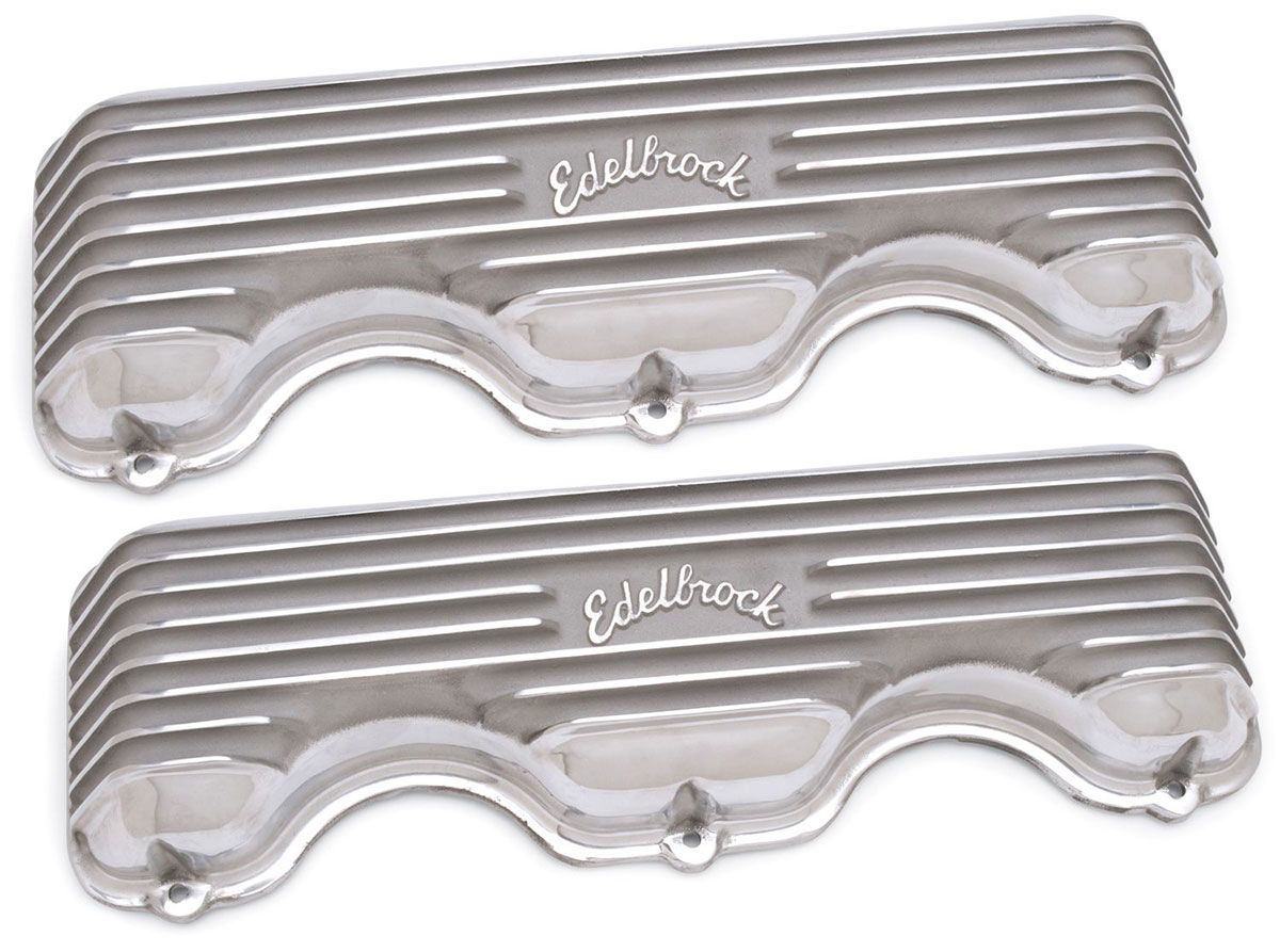 Edelbrock Classic Aluminium Series Valve Covers - Polished Finish ED4140