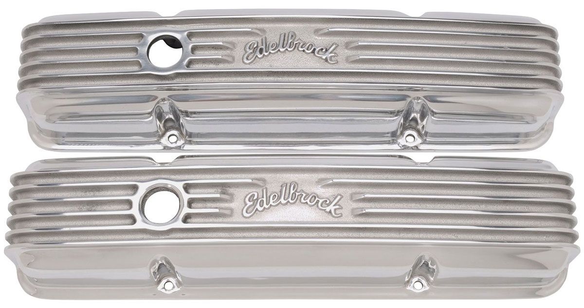 Edelbrock Classic Aluminium Series Valve Covers - Polished Finish ED4144