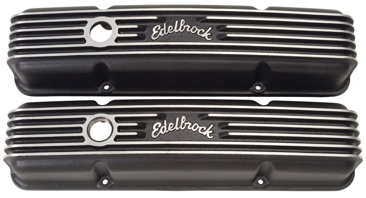 Edelbrock Classic Aluminium Series Valve Covers - Black Finish ED41443