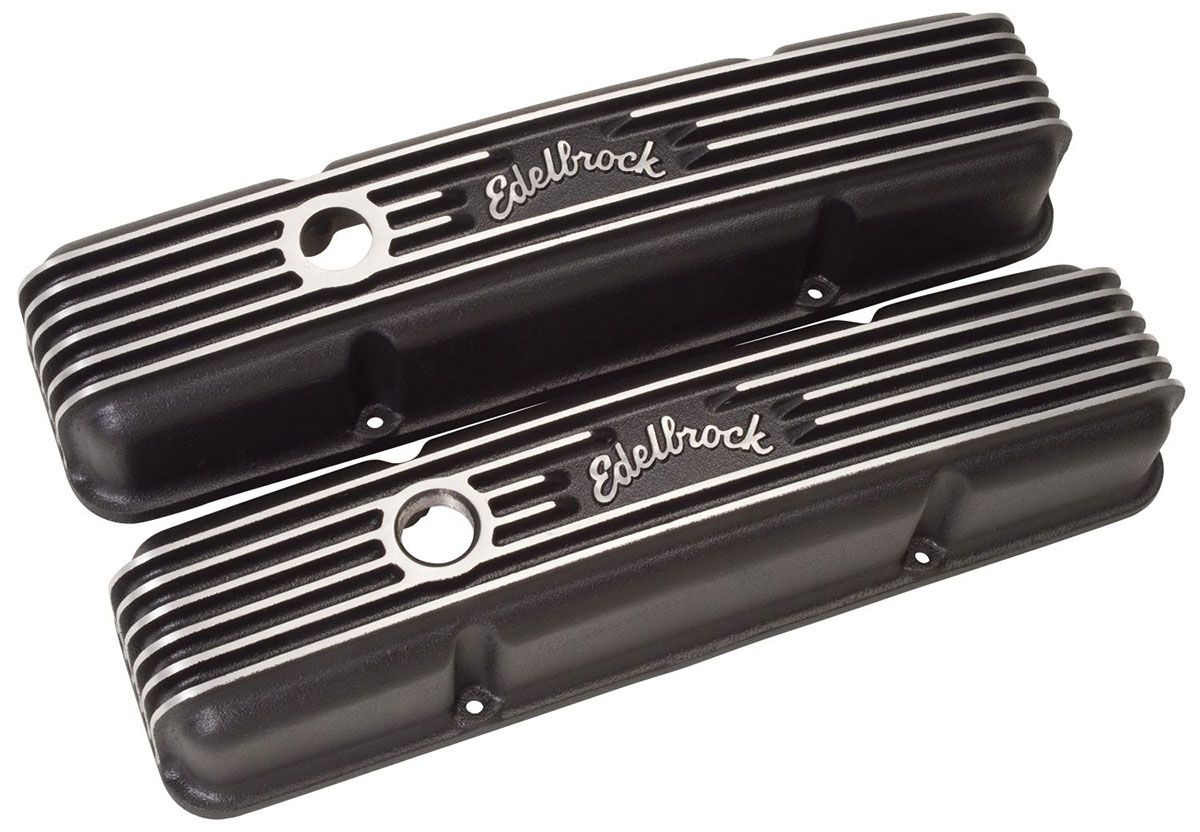 Edelbrock Classic Aluminium Series Valve Covers - Black Finish ED41443