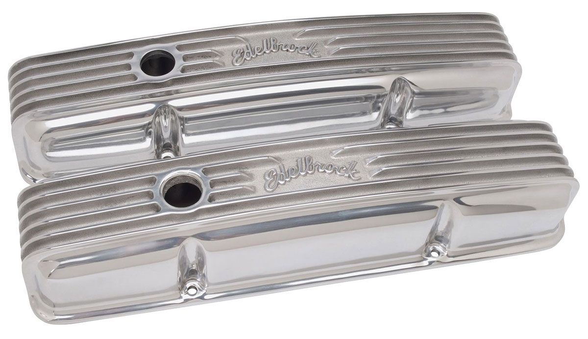 Edelbrock Classic Aluminium Series Valve Covers - Polished Finish ED4144