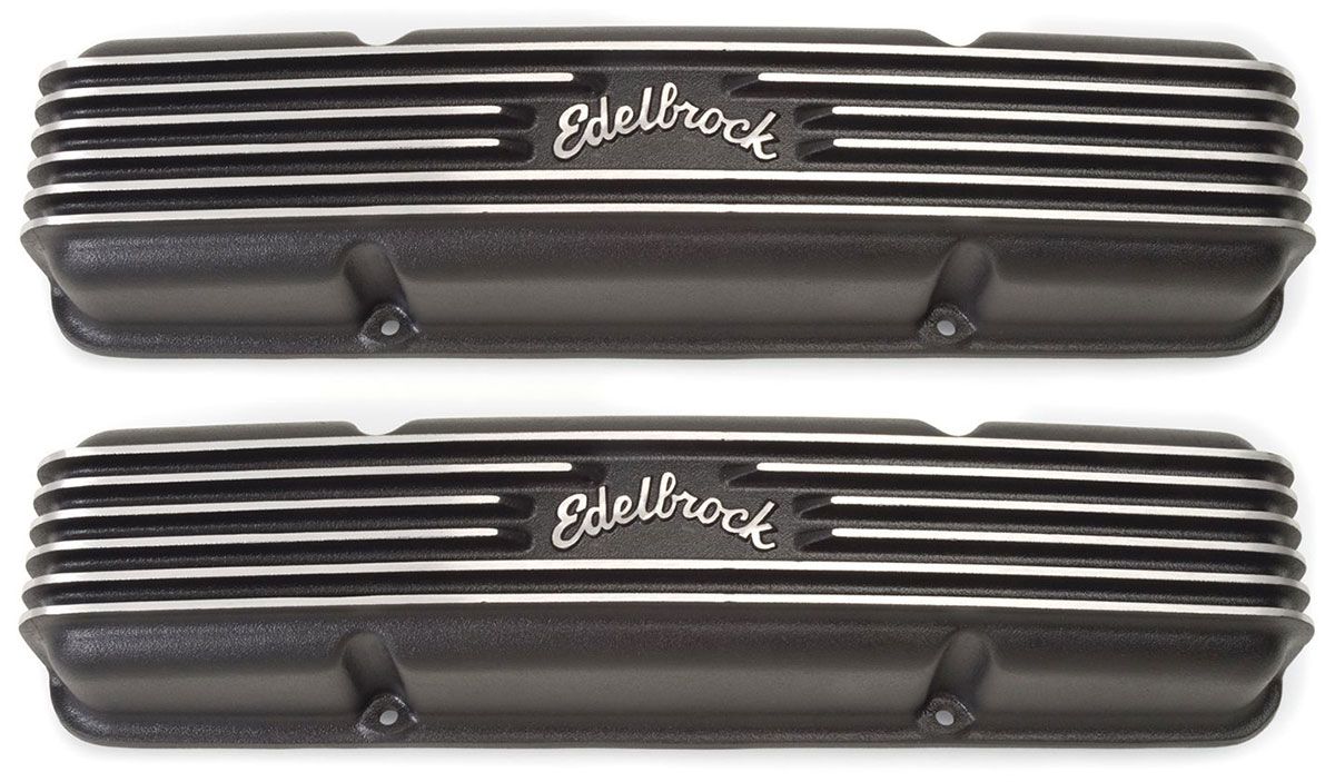 Edelbrock Classic Aluminium Series Valve Covers - Black Finish ED41453