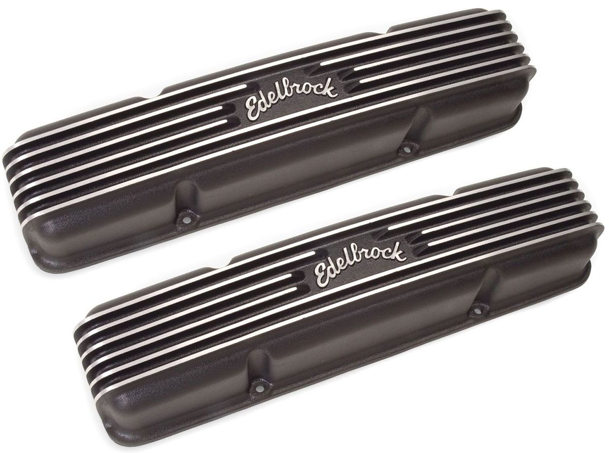 Edelbrock Classic Aluminium Series Valve Covers - Black Finish ED41453