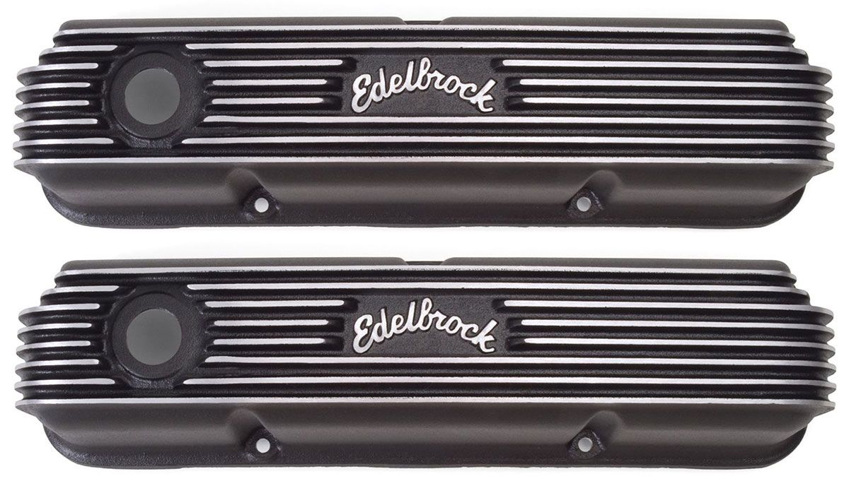 Edelbrock Classic Aluminium Series Valve Covers - Black Finish ED41623