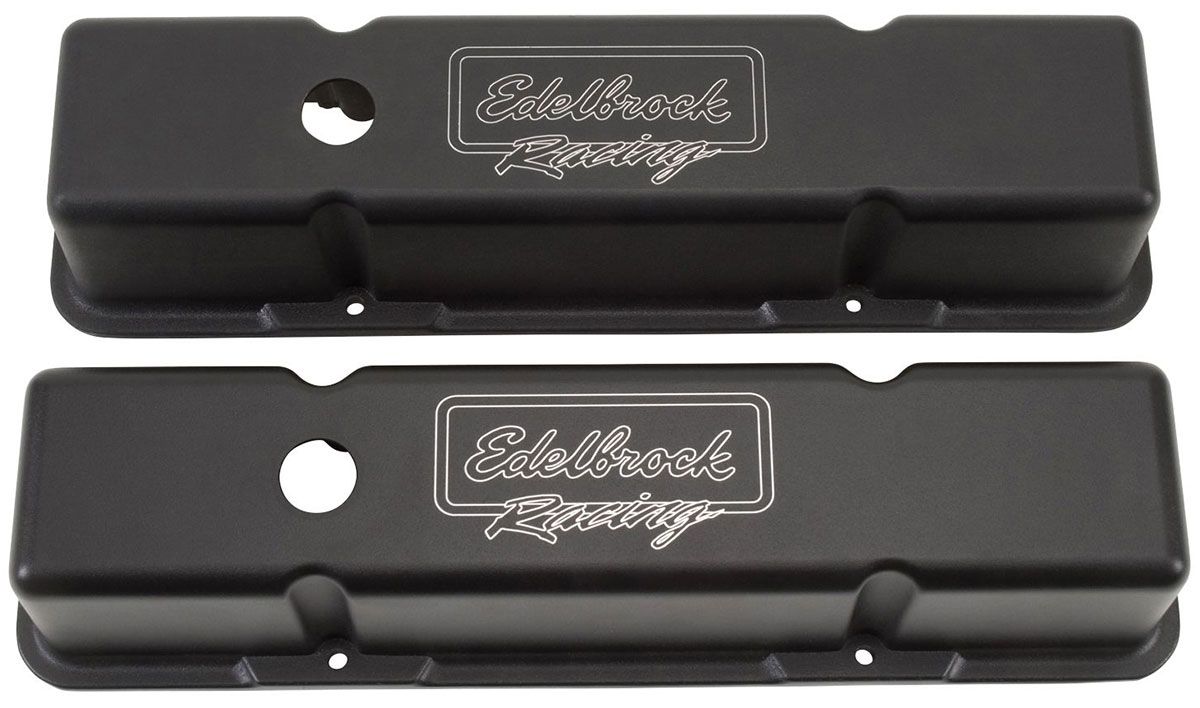 Edelbrock Victor Series Valve Covers - Black Finish ED41733