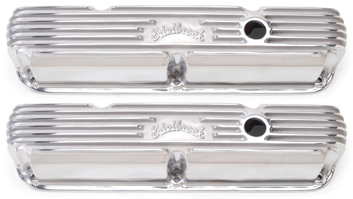 Edelbrock Classic Aluminium Series Valve Covers - Polished Finish ED4176